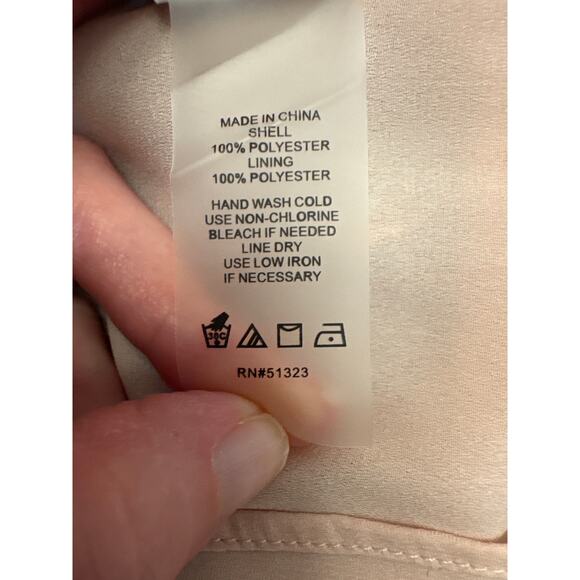 Vince Camuto Brown and Gold Long Sleeved Split Neck Mini Dress Large - Picture 9 of 9